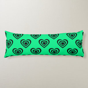 Retro Mint Green Hypnotic Herzmuster Seitenschläferkissen