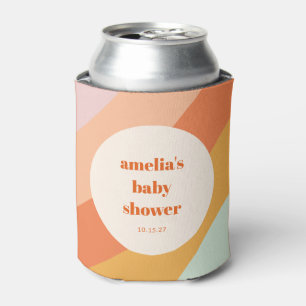 Retro Mint Orange Boho Streifen Custom Baby Dusche Dosenkühler