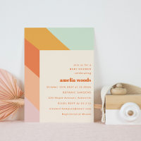 Retro Mint Orange Boho Streifen Niedlich Babydusch