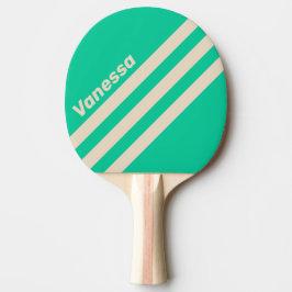 Retro Mint Three Angled Striping with Name Tischtennis Schläger