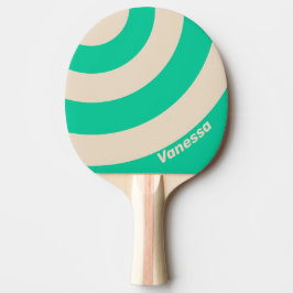 Retro Mint Three Circle Stripe with Name Tischtennis Schläger
