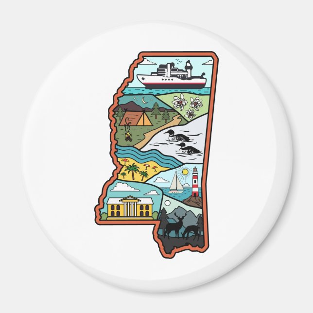 Retro Mississippi Magnet (Vorne)