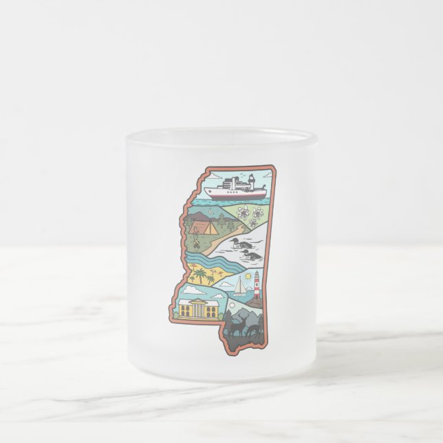 Retro Mississippi Mattglastasse (Mittel)