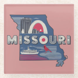 Retro Missouri Silhouette Glasuntersetzer