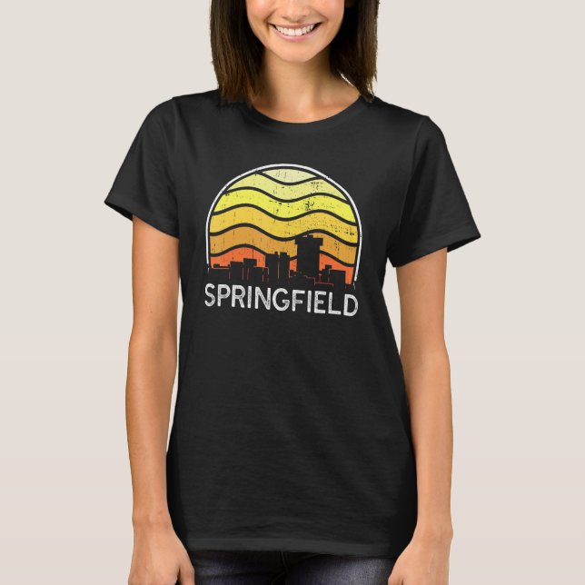 Retro Missourii Springfield Visitors Skyline Vinta T-Shirt (Vorderseite)