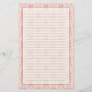 Retro mit Blumendamast Briefpapier