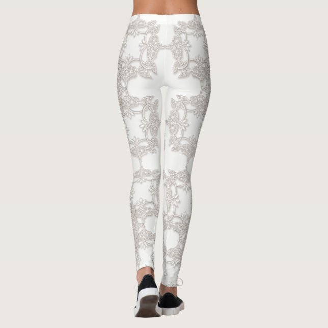 Retro mit Blumenmuster Leggings (Rückseite)