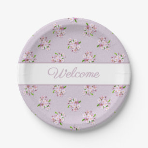 Retro mit Blumenmuster Pappteller