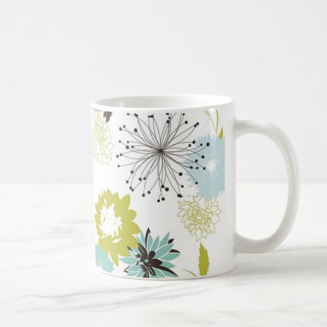 Retro mit Blumennahtloses Kaffeetasse (Rechts)