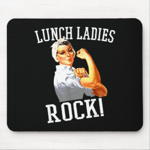 Retro-Mittagessen-Damen rocken Cafeteria-Mitarbeit Mousepad