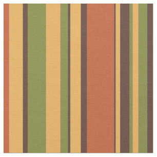 Retro Mitte des 50ers 60er 70er Streifen Brown Ora Stoff