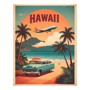 Retro-Mitte des Jahrhunderts 50er Hawaii-Reise-Tou Fotodruck