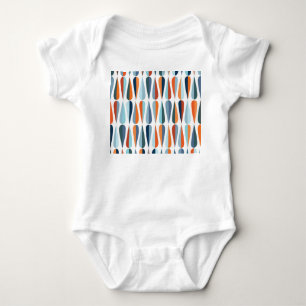 Retro Mitte des Jahrhunderts, Fallformen Muster. Baby Strampler