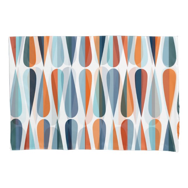 Retro Mitte des Jahrhunderts, Fallformen Muster. Kissenbezug (Vorderseite)