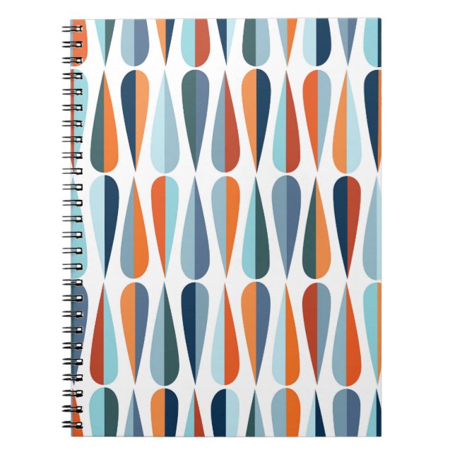 Retro Mitte des Jahrhunderts, Fallformen Muster. Notizblock (Vorderseite)