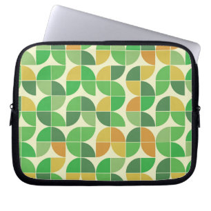 Retro Mitte des Jahrhunderts Geometrisch floral gr Laptopschutzhülle