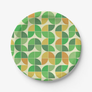 Retro Mitte des Jahrhunderts Geometrische Florale Pappteller