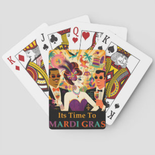 Retro-Mitte-des-Jahrhunderts Mardi-Gras-Cocktailpa Spielkarten