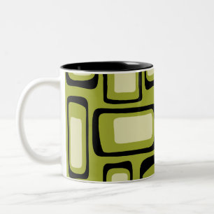 Retro-Mitte-des-Jahrhunderts-Moderne-Abstrakt Zweifarbige Tasse