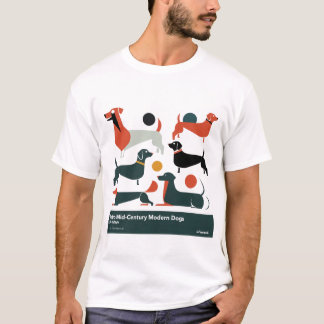 Retro-Mitte-des-Jahrhunderts Moderne Hunde 50er 60 T-Shirt