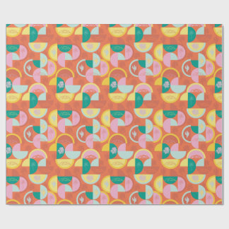 Retro Mitte des Jahrhunderts Moderne Sonnige Palms Geschenkpapier