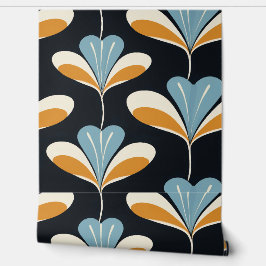 Retro Mitte des Jahrhunderts Moderner schwarzer Hi Tapete