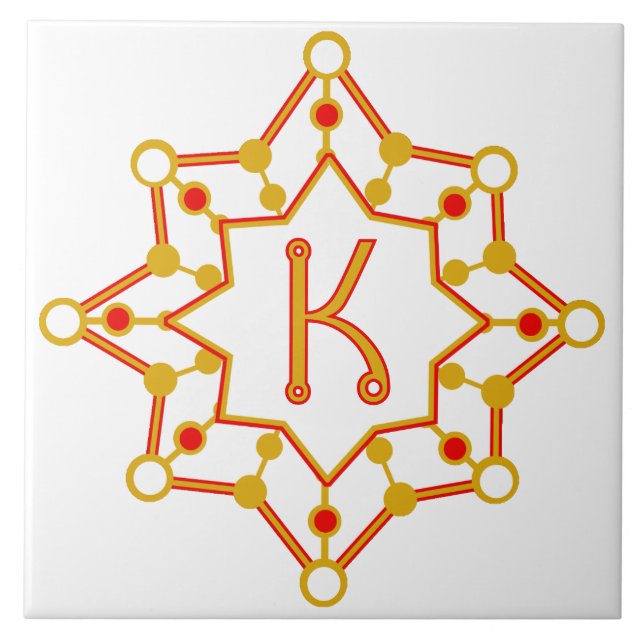 Retro Mitte des Jahrhunderts Modernes Design Perso Fliese (Vorderseite)