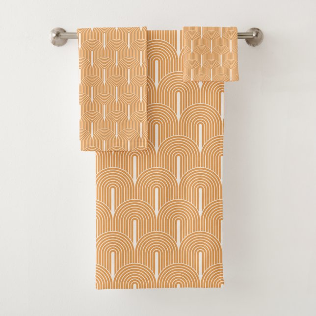 Retro Mitte des Jahrhunderts Modernes Muster Badhandtuch Set (Insitu)