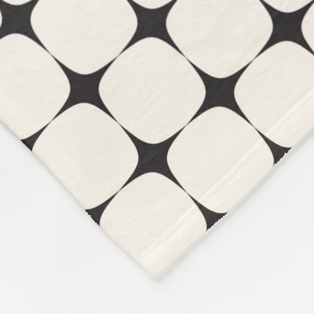 Retro Mitte des Jahrhunderts Modernes Muster Fleecedecke (Ecke)