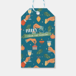 Retro Mitte des Jahrhunderts Modernes Weihnachtsge Geschenkanhänger