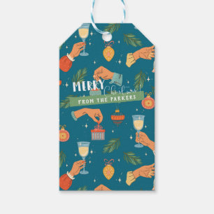 Retro Mitte des Jahrhunderts Modernes Weihnachtsge Geschenkanhänger