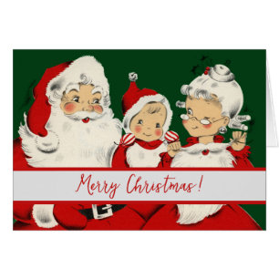 Retro-Mitte-des-Jahrhunderts Santa Familie – Kitsc