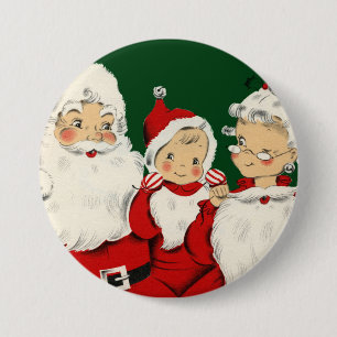 Retro-Mitte-des-Jahrhunderts Santa Familie – Kitsc Button