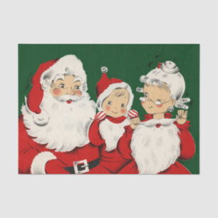 Retro-Mitte-des-Jahrhunderts Santa-Familie – Kitsc Seidenpapier
