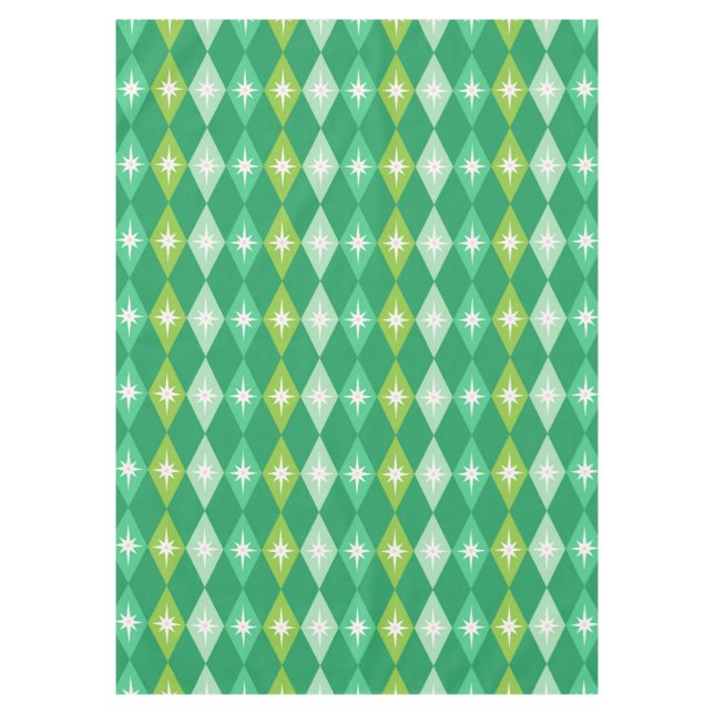 Retro Mitte des Jahrhunderts Weihnachtsdiamanten g Tischdecke (Vorderseite)