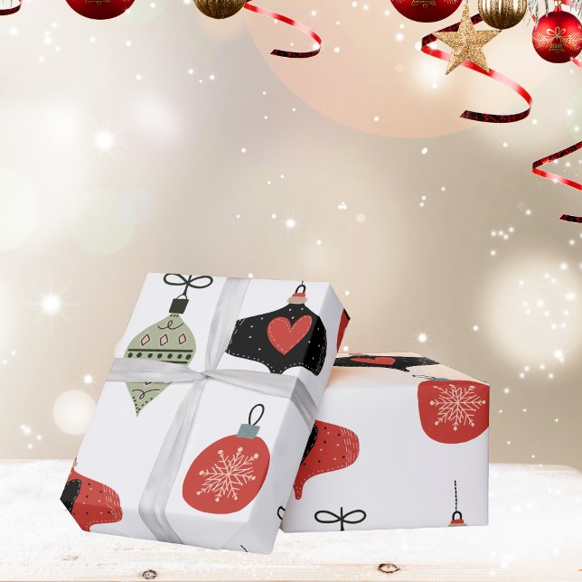 Retro Mitte des Jahrhunderts Weihnachtswrapping Pa Geschenkpapier (Retro Christmas Wrapping Paper)