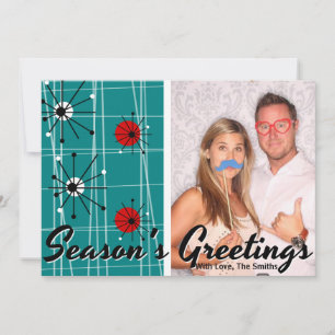 Retro Mitte- des Jahrhundertsmoderne Feiertagskarte