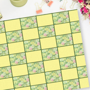 Retro Mitte Jahrhundert Land Vintage Blüte auf Gel Seidenpapier