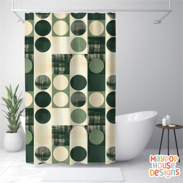 Retro Mitte Jahrhundert Modernes Abstrakt Duschvorhang (mid century modern shower curtain bathroom decor)