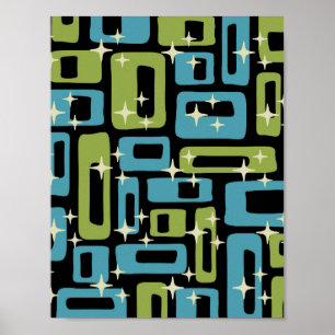 Retro Mitte Jahrhundert Modernes Abstrakt Poster