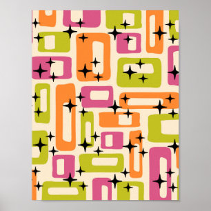 Retro Mitte Jahrhundert Modernes Abstrakt Poster