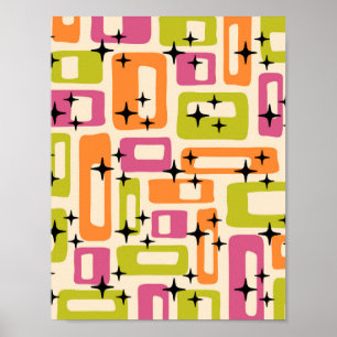 Retro Mitte Jahrhundert Modernes Abstrakt Poster