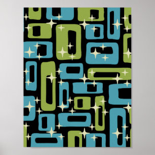 Retro Mitte Jahrhundert Modernes Abstrakt Poster