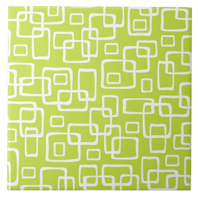 Retro Mitte Jahrhundert Modernes Abstraktes Muster Fliese (Vorderseite)