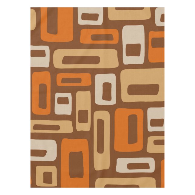 Retro Mitte Jahrhundert Modernes Abstraktes Muster Tischdecke (Vorderseite)