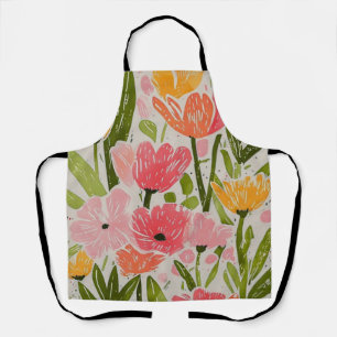 Retro Mitte Jahrhundert Modernes Blumendesign Schürze