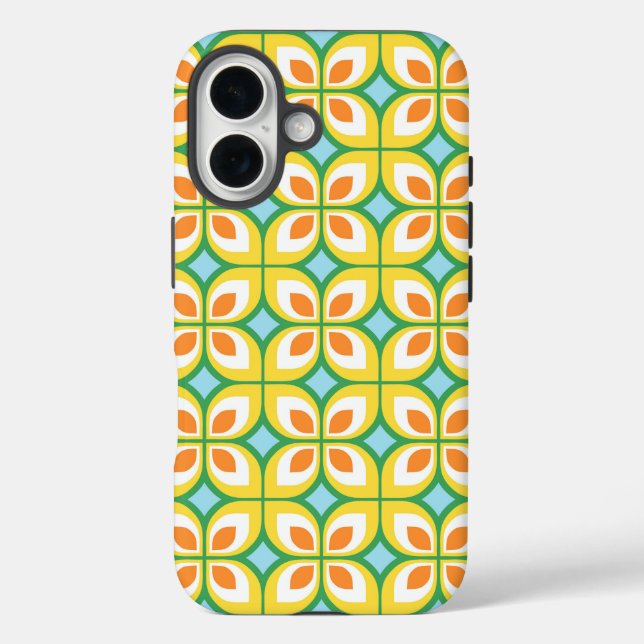 Retro Mitte Jahrhundert Modernes Blumenmuster Case-Mate iPhone Hülle (Rückseite)