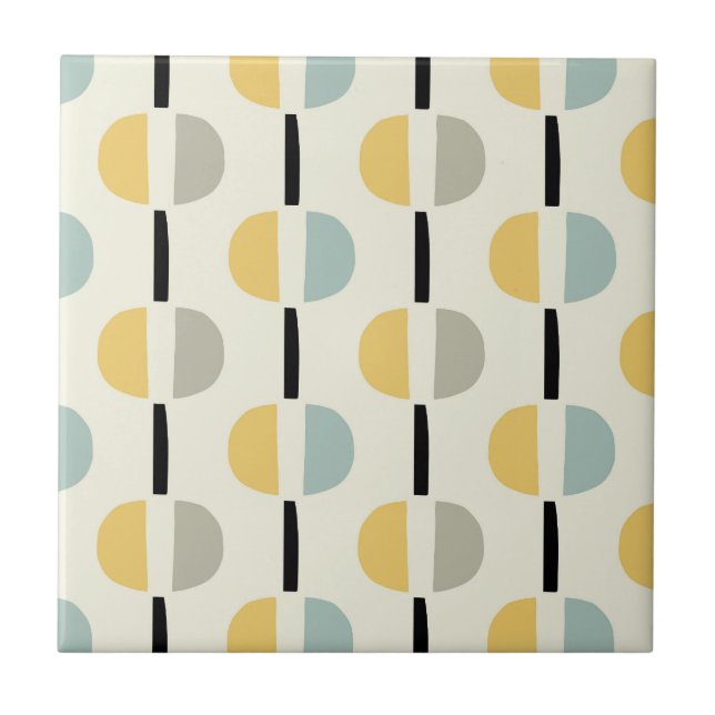 Retro Mitte Jahrhundert Modernes geometrisches Mus Fliese (Vorderseite)
