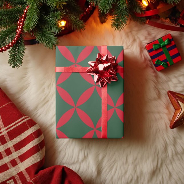 Retro Mitte Jahrhundert Modernes Holiday Geometric Geschenkpapier (Von Creator hochgeladen)