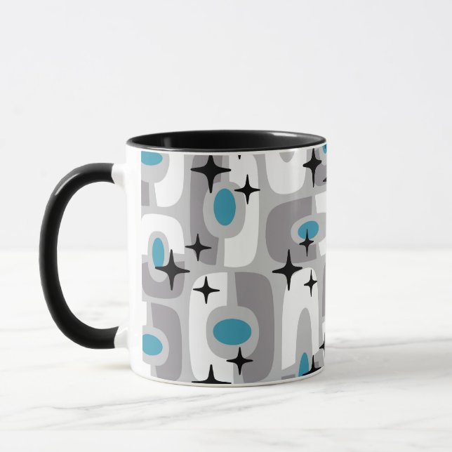 Retro Mitte Jahrhundert Modernes kosmisches Abstra Tasse (Links)